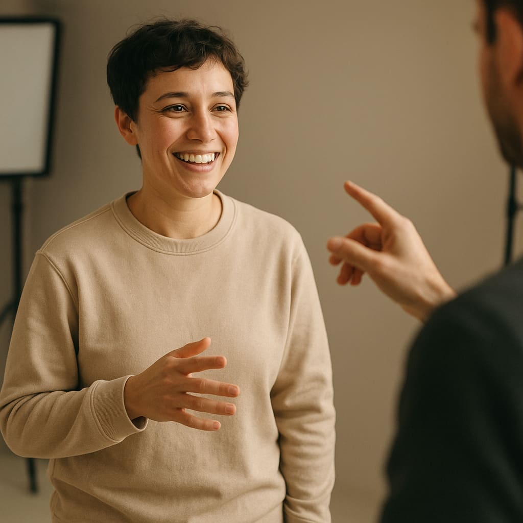 Porträtsitzung in modernem Studio mit Softbox-Licht
